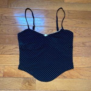 Sky to Moon Black Polka Dot Cami with Adjustable Straps